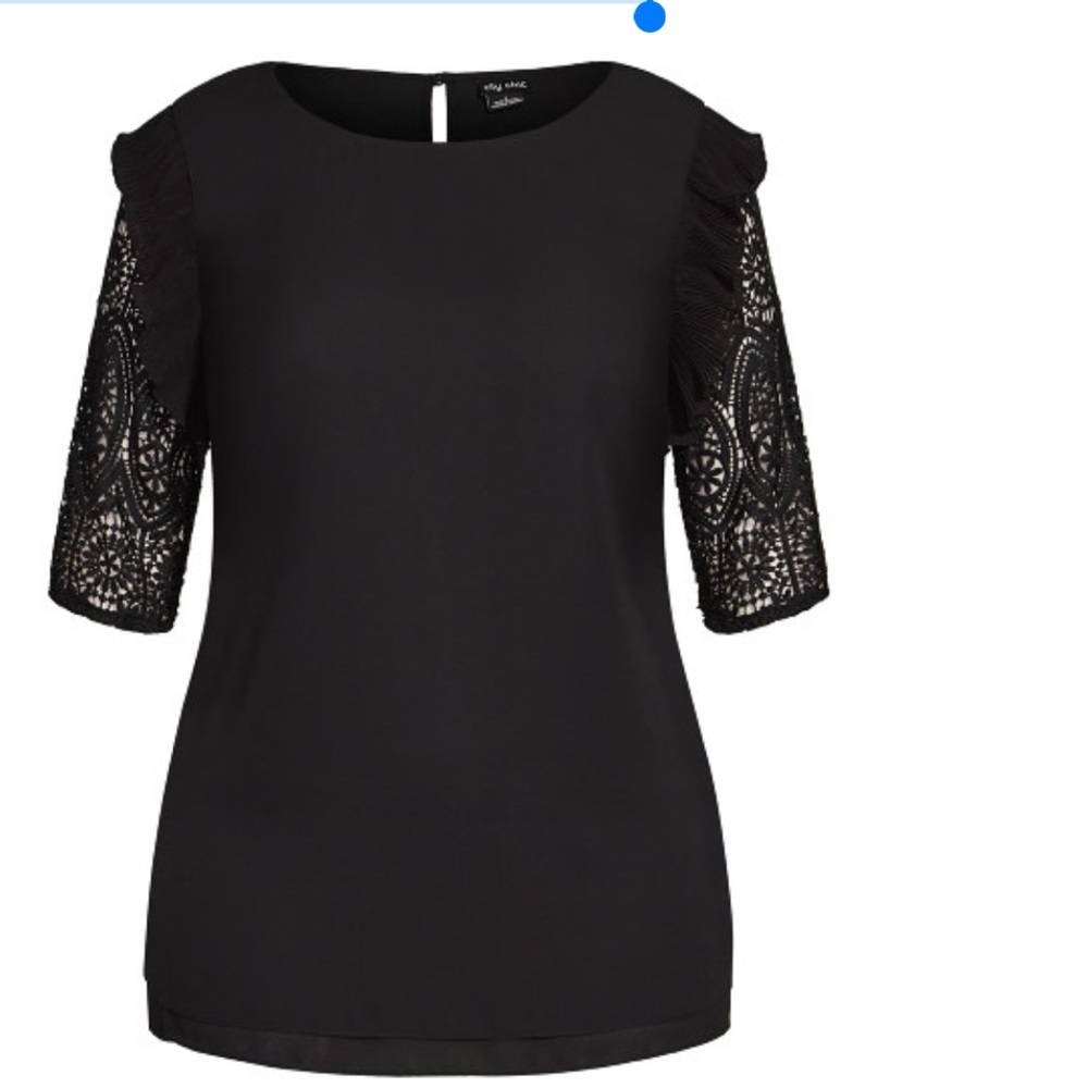 CITY‎ CHIC
Lace Breeze Top - black